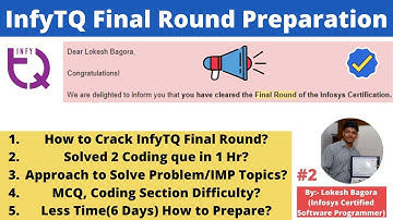 How To Crack InfyTQ Final  Round | Infytq 2022 | Preparation of Final Round  #infytq