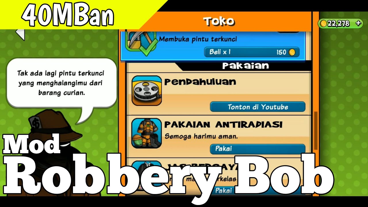 Robbery Bob Mod 40MB Apk Only YouTube