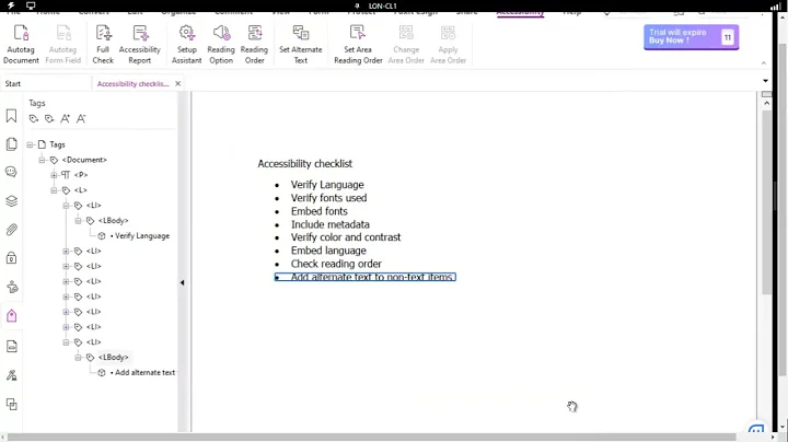 Foxit Accessibility   Correcting List Item Errors
