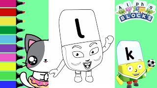 Coloring Alphablocks Letters K L M and N Coloring Book Pages | Sprinkled Donuts JR