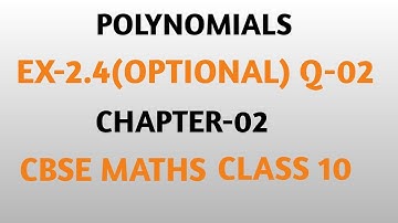 Exercise 2.4(optional) Q2 class 1o maths chapter 2 polynomials ncert by riansh coaching classes