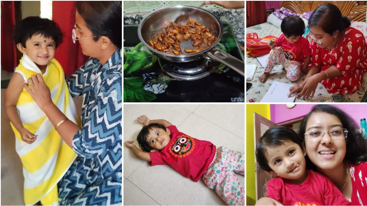 Evening food, skin care & hair care | Evening time routine of my 2 & 1/2 year toddler