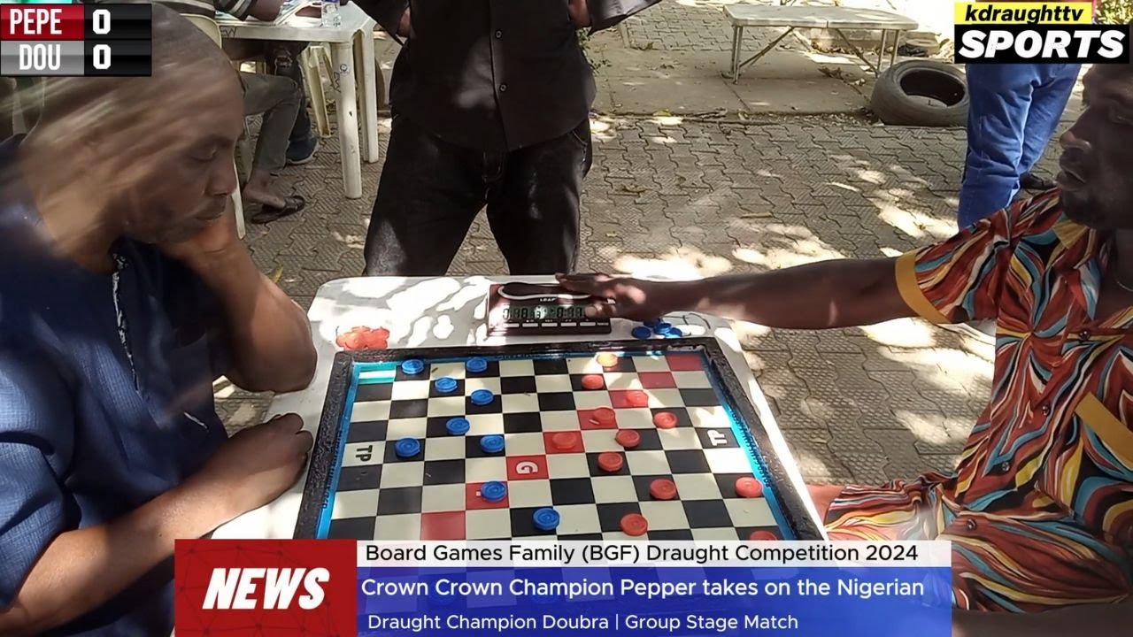 Пеппер против Дубры (чемпион Нигерии по шашкам) | Матч группового этапа | Турнир BGF по шашкам 2024