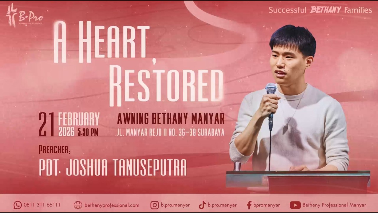 Ibadah BPro Manyar | Sabtu, 21 Februari 2026 | Pdt. Joshua Tanuseputra