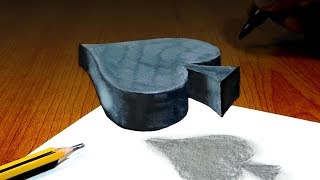 3D Trick Art, Floating Spades, Decks of cards