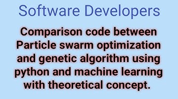 Comparison Between Particle swarm optimization and genetic algorithm || PSO and Genetic Algorithm