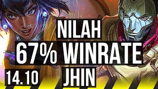 NILAH & Pyke vs JHIN & Taric (ADC) | 67% winrate, Legendary | EUW Master | 14.10