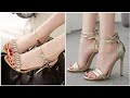 most stunning and sexy women foot wear collection of golden high heel party wear sandals 2020