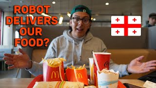 TRYING the EXOTIC MENU at McDonald's in GEORGIA + a ROBOT DELIVERS our FOOD!