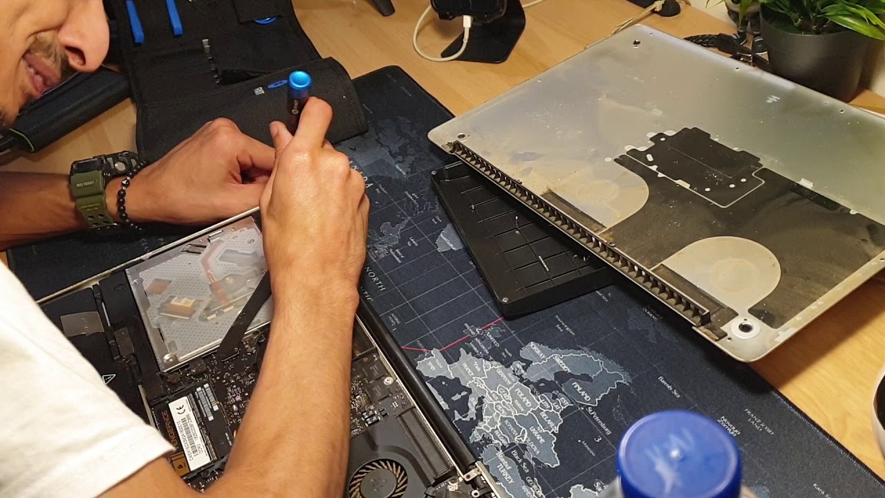 remove optical drive macbook pro 2012 install ssd part 1 YouTube