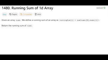 Running Sum of 1d Array   | @faang-academy