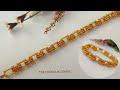 Boncuktan farklı zincir bileklik yapımı/Making different chain bracelets from beads/リングチェーンブレスレット作り