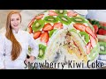 UNIQUE Dome-Shaped Kiwi Strawberry Trifle Cake Recipe with Custard Cream Filling!!
