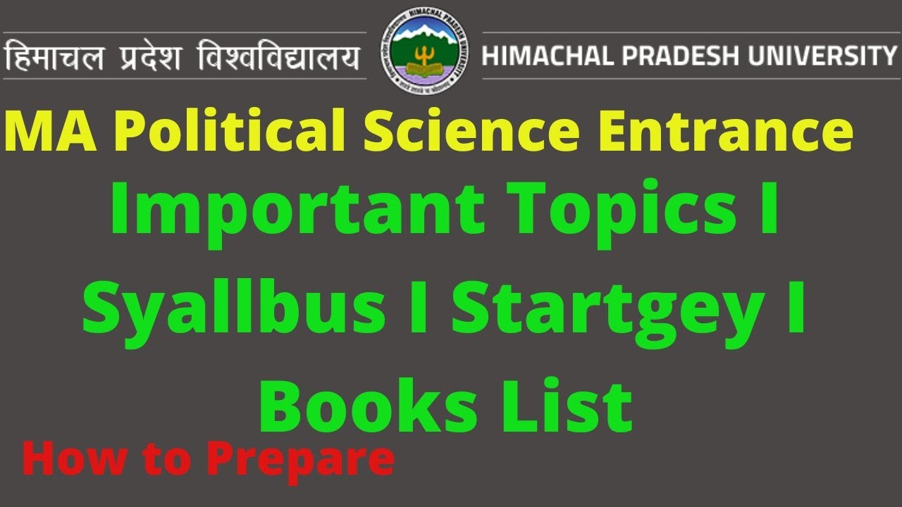 HPU MA Political science Entrance Syllabus I Books List I Important ...