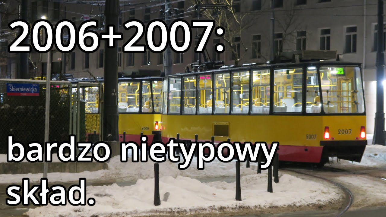 Warszawa - Konstal 105Ni #2006+2007 - nietypowy skład. Linia 26: Elekcyjna - Zajezdnia Wola