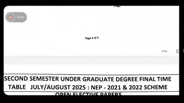 FINAL TIME TABLE 2025  |  TUMKUR UNIVERSITY-EVEN SEM