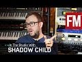 Shadow child in the studio with future music