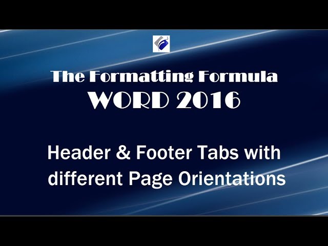 word 2016 header and footer flags