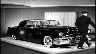Pontiac Parisienne and Oldsmobile Starfire at 1953 GM Motorama in New York...HD Stock Footage