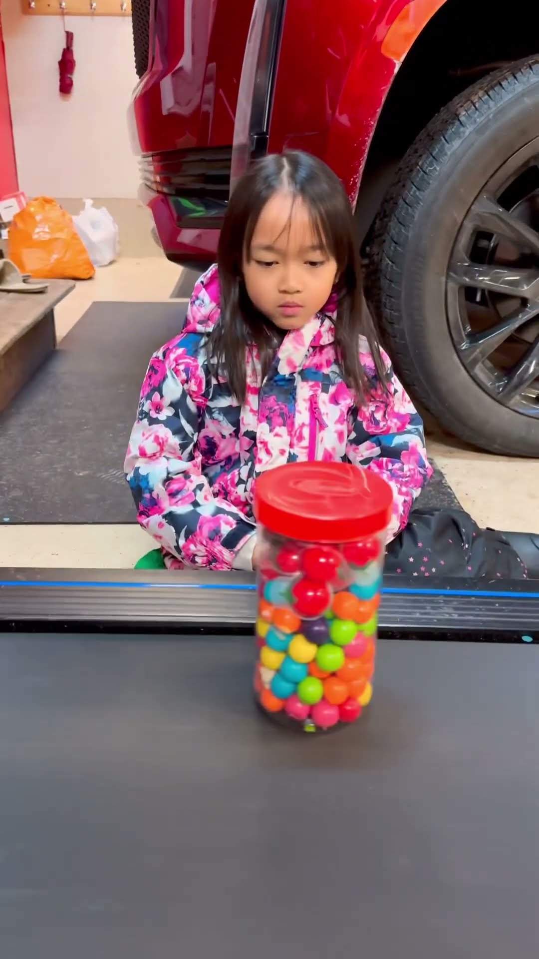 Cute kid chooses on chocolate vs fruit vs candy ???