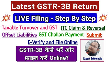 Latest GSTR 3B Return LIVE Filing Hindi: Step By Step-ITC Offset Liabilities Challan Payment Everify