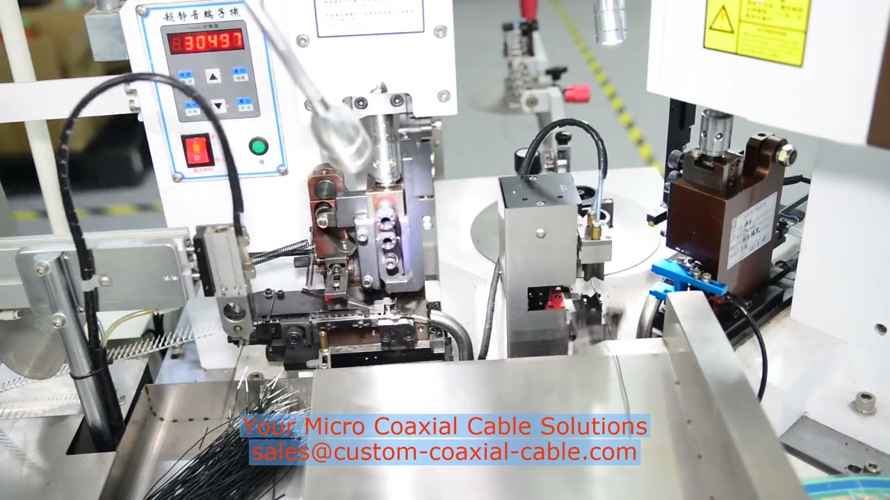 3277-0401 Custom Coil Cable Manufacture AWG 42 micro coax overmolded strain relief Sea Water Pump Wi