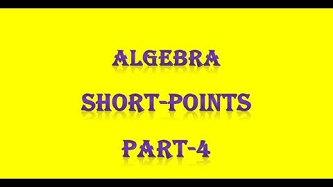 PG TRB/ POLYTECHNIC Algebra Short Points Part-4