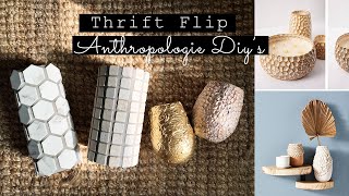 Anthropologie Inspired Thrift Flip | DIY Tiled Vases, Spackle & Caulk Vase, DIY Live Edge Wood Shelf