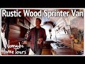 Rustic Wood Sprinter Van Build with Home Theater | Vanlife Tour