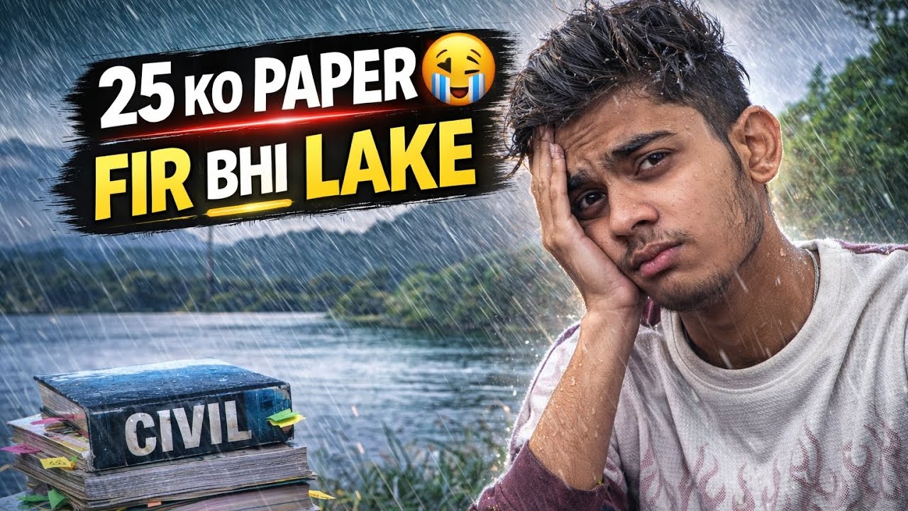 25 Ko Paper Hai 😭 Aur Hum Lake Ghoom Rahe 😅 | Rainy Vlog | Civil Exam Stress
