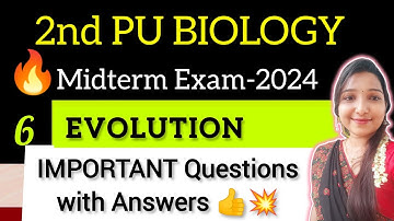 EVOLUTION|| 2 PUC Biology IMPORTANT QUESTIONS & ANSWERS ||2PU EXAM 2024@biostudymadeeasy​