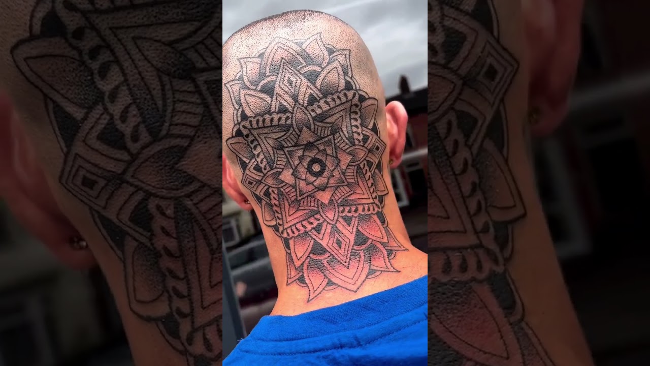ꕥ Funky Mandala Back Of The Head Tattoo By Megankinsellatattoo 