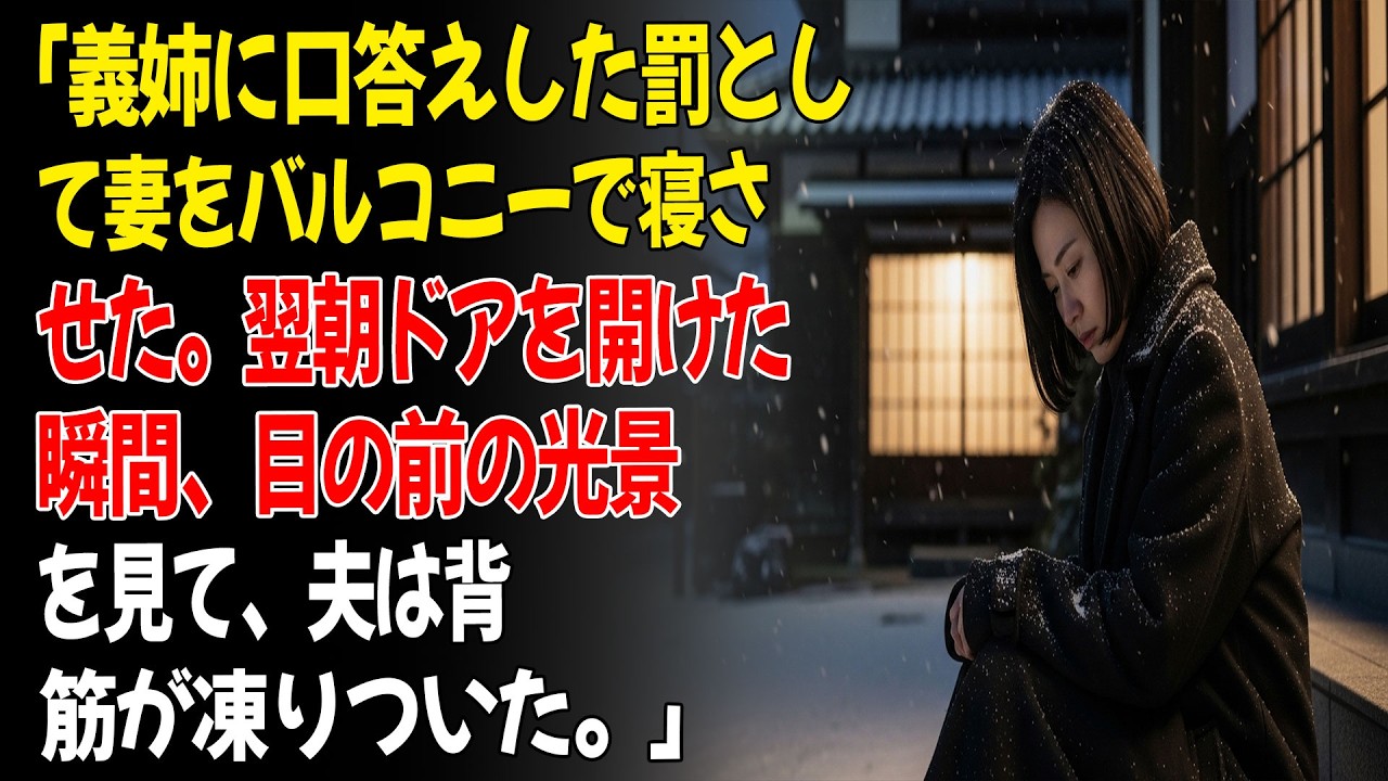 💕「義姉に口答えした罰として、夫は私をバルコニーで寝させた。翌朝ドアを開けた瞬間、彼は背筋が凍りついた…。」😡...ㅣ黄昏恋ㅣ老後の物語ㅣ再婚