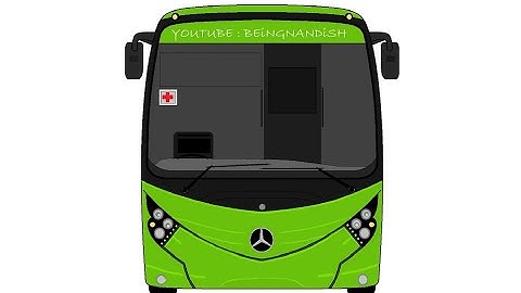 Drawing MERCEDES BENZ BUS Front View on computer using Ms Paint | How to draw BUS in easy steps.