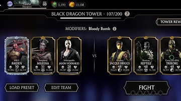 Mortal Kombat Mobile Black Dragon Tower 107 - 110 Part 1 Gameplay 🔥🔥 MK Mobile 🔥🔥