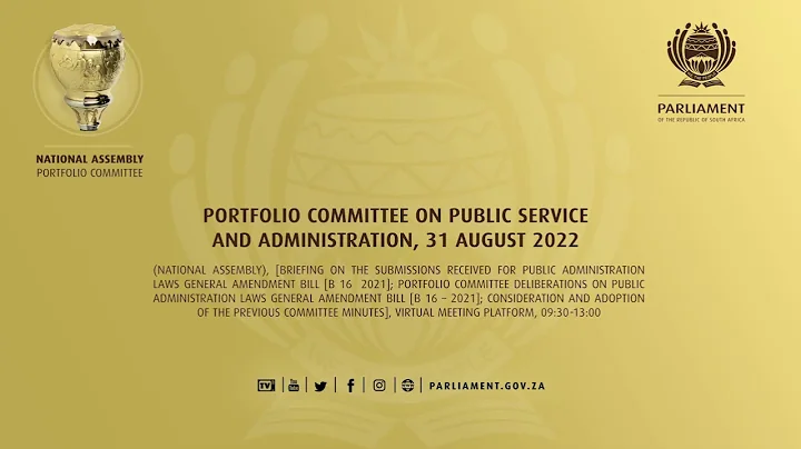 Portfolio Committee on Public Service and Administration, 31 August 2022