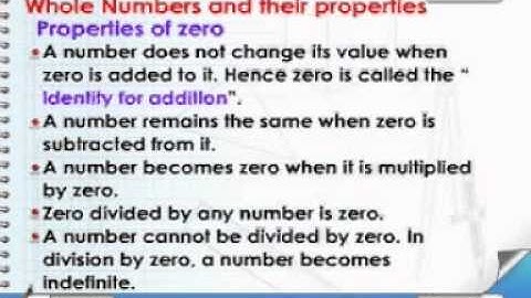 Learn Maths - Class 5 - Whole Numbers and Their Properties - Properties of Zero