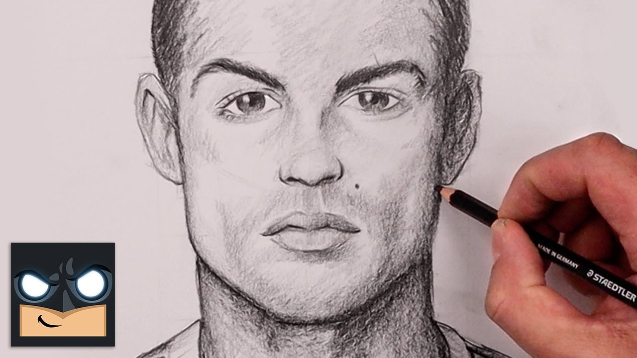 How To Draw Cristiano Ronaldo | Sketch Tutorial - YouTube