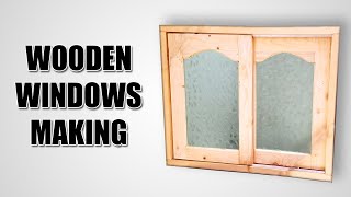 How To Make Wooden Sliding window with frames and glass | woodworking | DIY Sliding Window