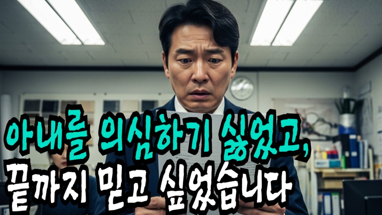 아내를 의심하기 싫었고, 끝까지 믿고 싶었습니다