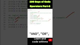 Operators in Python Part 2 🔥  Comparison &amp; Logical Operators Explained  Day 60 of 100 Days of Code