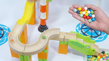 Marble Run | Haba Mirror Track, Long Wooden Marble Run Course