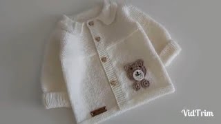Yakalı Ayıcıklı Bebek Hırka Yapımı