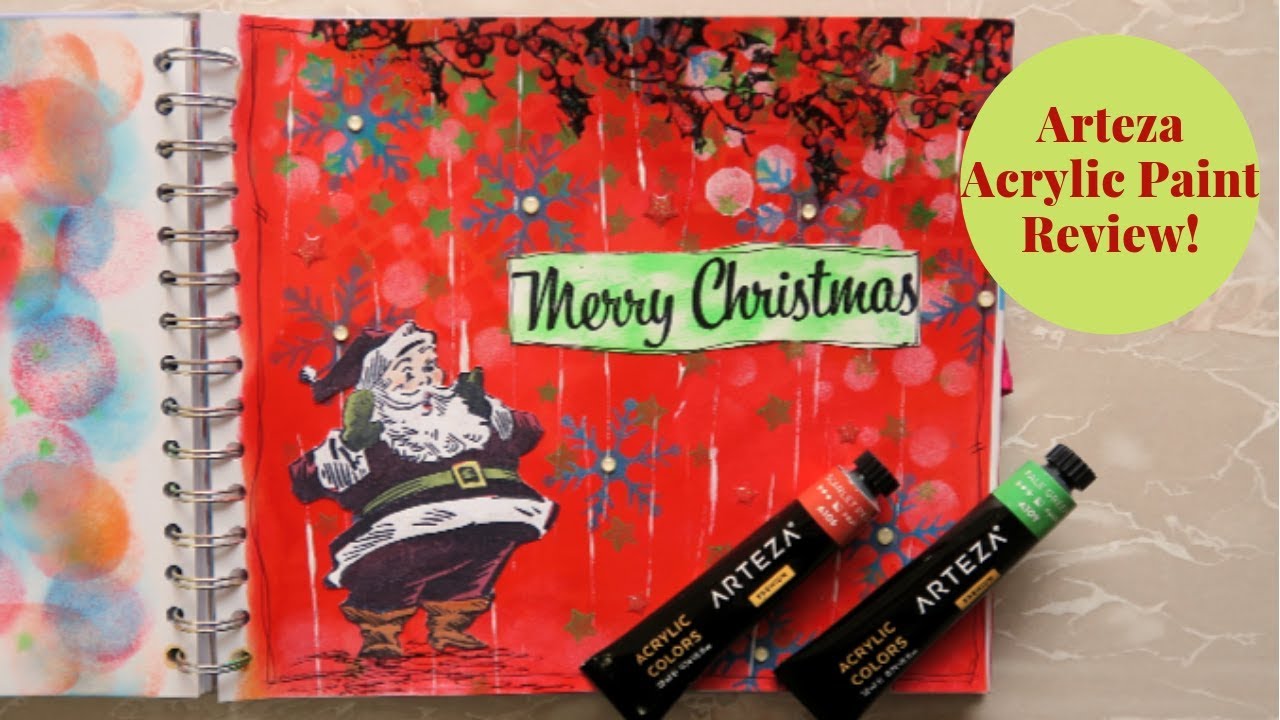 Arteza Acrylic Paint Review Christmas Art Journal Page YouTube arteza-acrylic-paint-review-christmas-art-journal-page-youtube