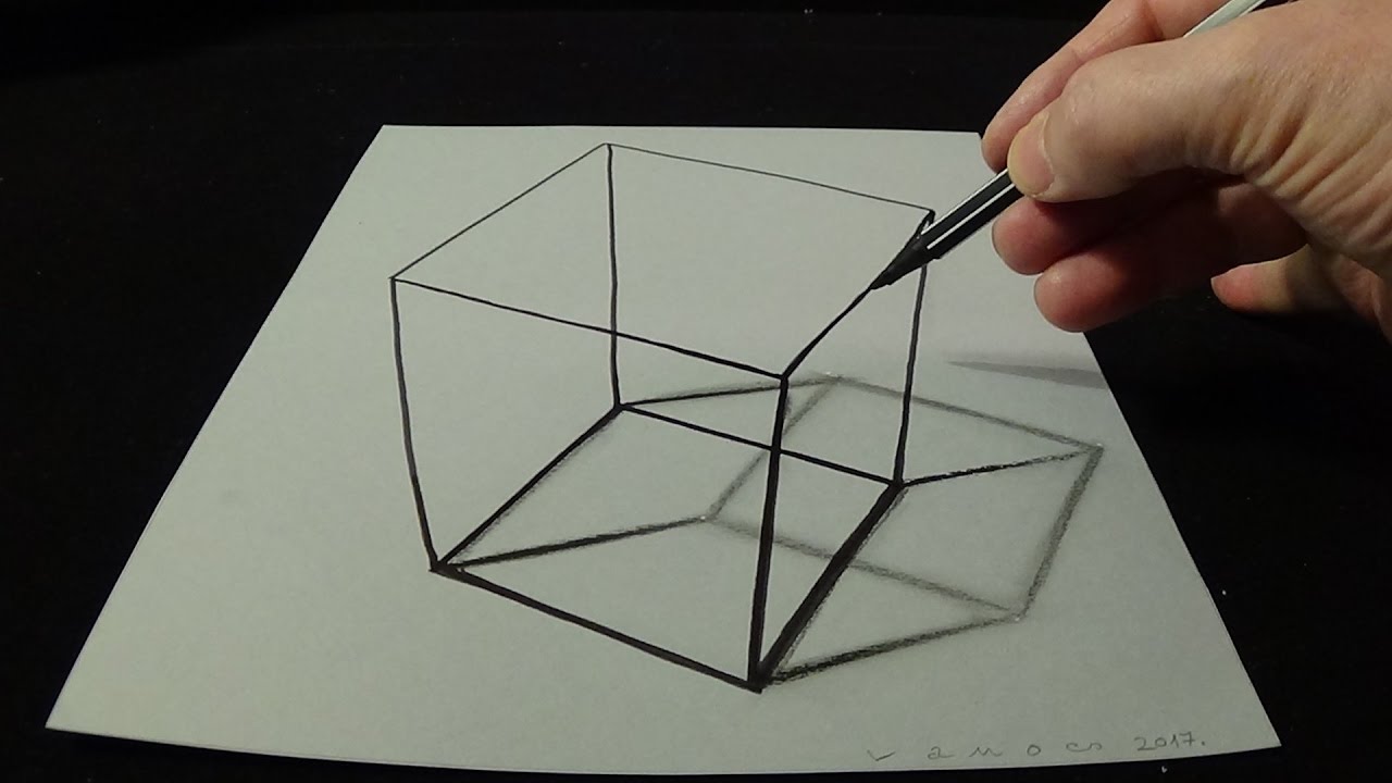 3D Drawing a Simple Cube No Time Lapse How to Draw 3D