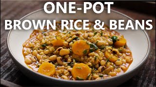 Brown Rice and Black Eyed Beans  High Fiber and Protein One Pot Meal for Vegans (Super Easy)