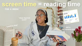 SWAPPING MY SCREEN TIME WITH READING FOR A WEEK ⏰ spoiler free reading vlog & 5 star reads