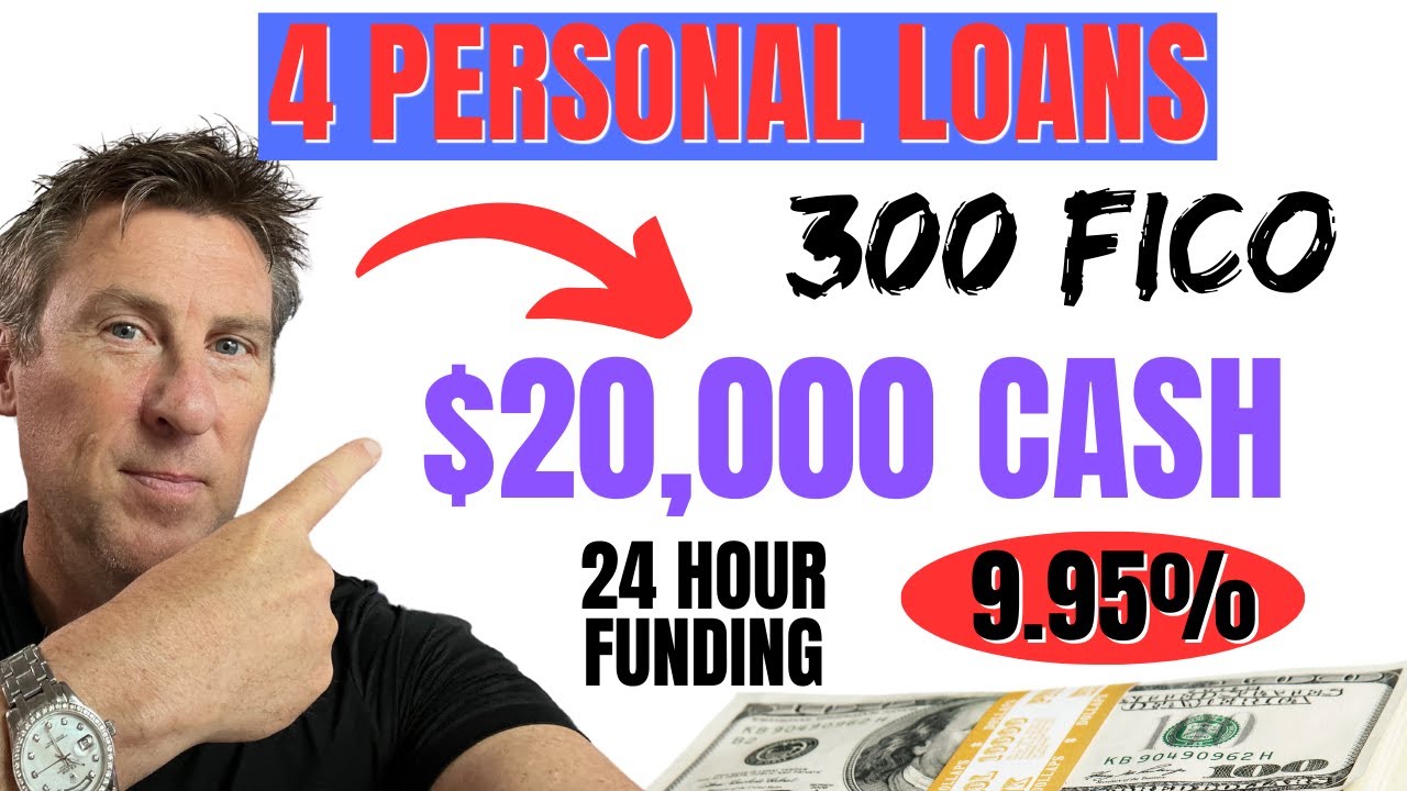 4 EASY $20,000 Personal loans in 24 Hours 300 FICA score rates 9.95% and up.