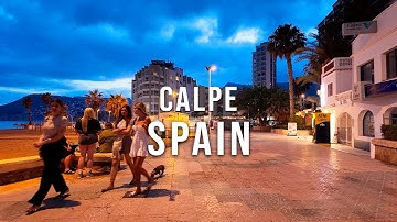 Calpe Spain 🇪🇸 Evening Walk | Explore the Seaside Town at Night [4K 60 FPS]