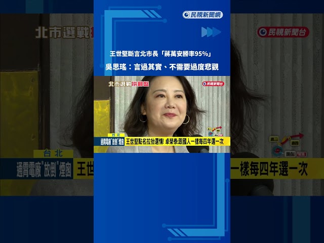 王世堅稱2026北市長"蔣萬安勝率95%" 吳思瑤:言過其實－民視新聞